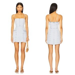 Lovers + Friends Astrid Mini Dress in Light Indigo Lined Cami Denim Revolve